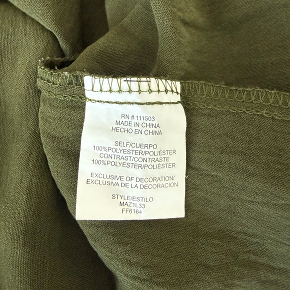 Fig and Flower Olive Green Midi Dress with Gold Embroidery - Picture 8 of 8